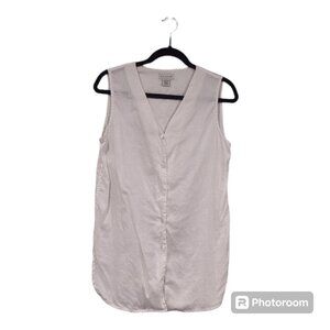 Ann Taylor Sleeveless Linen Button down Size Small